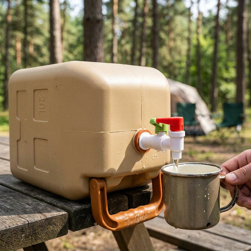 20L Outdoor Camping Portable Storage Bucket with Tap Drinking Water Container