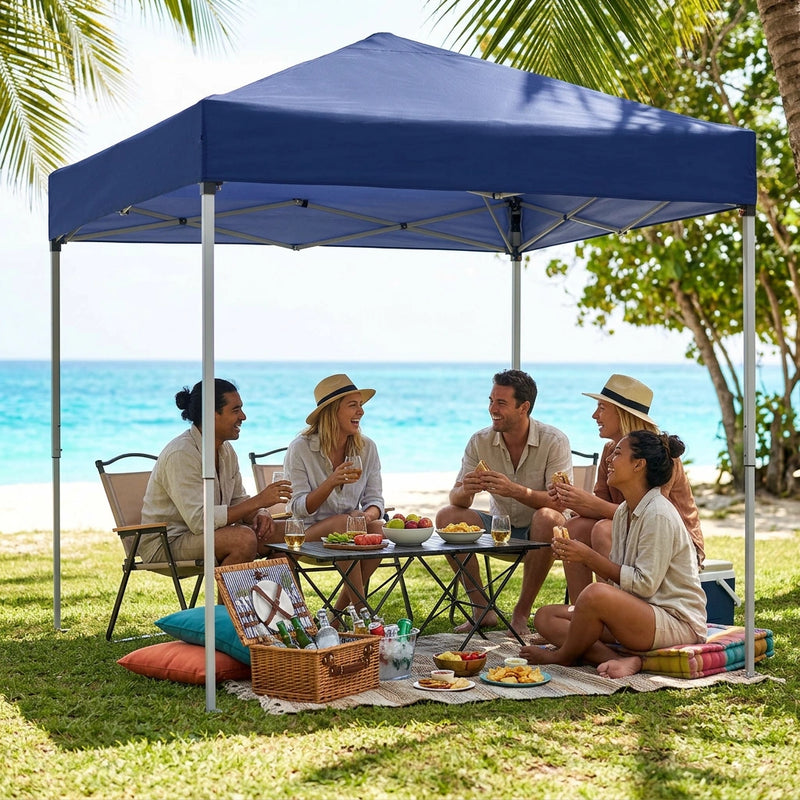 Instahut Gazebo 2x2m Outdoor Patio Garden Marquee Shade w/ Base Pods Blue