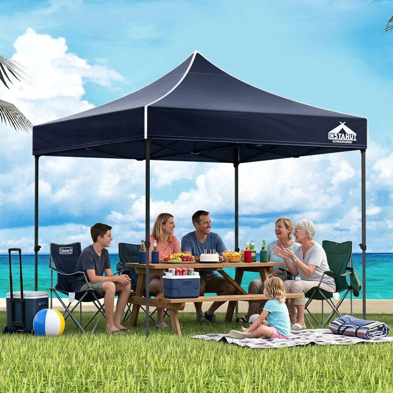 Instahut Gazebo Pop Up Marquee 3x3m Folding Tent Wedding Outdoor Camping Canopy Gazebos Shade Navy