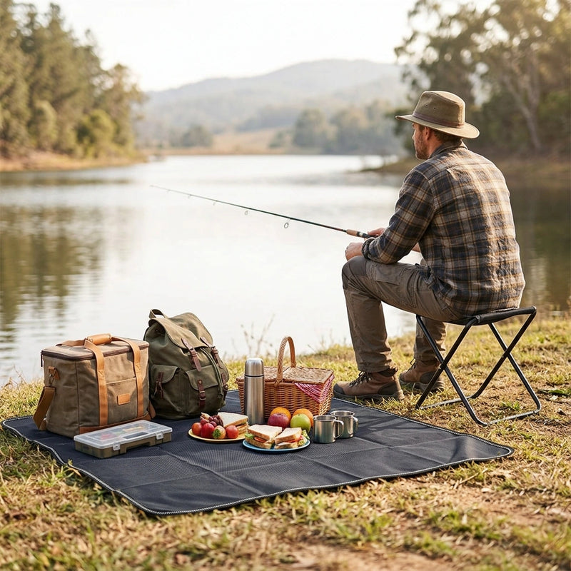 Portable Outdoor Folding Stool Travel Camping Fishing Small Foldable Chair Mat - Extra-Large