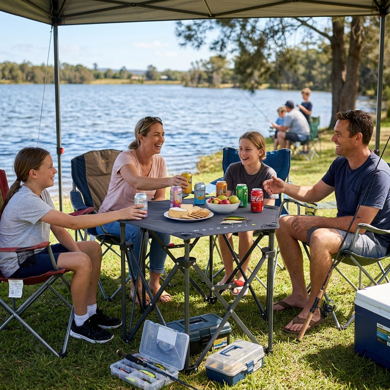 Wanderer Hex Small Quad Foldable Table Camping Fishing Outdoors