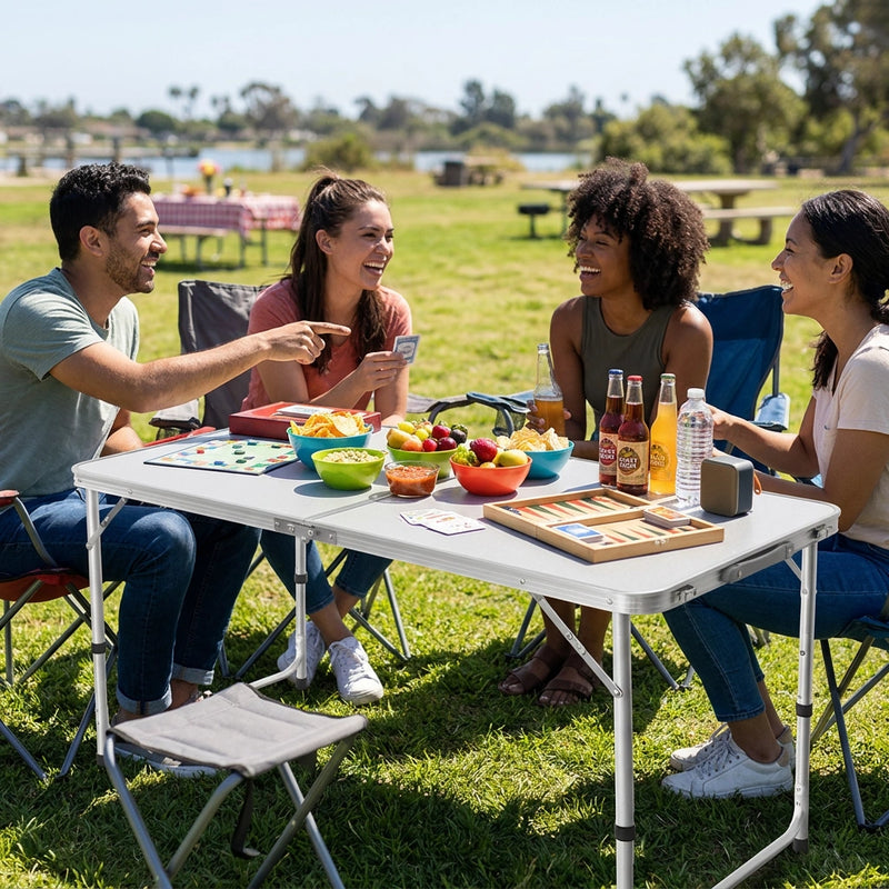 Aluminium Folding Table 120cm Portable Indoor Outdoor Picnic Party Camping Tables