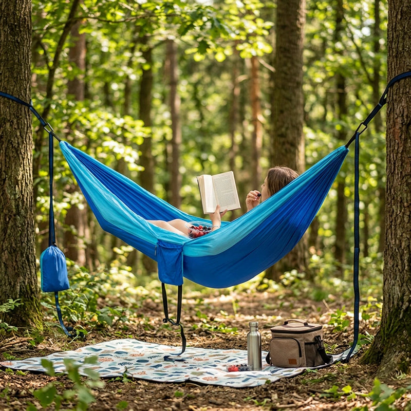 Outdoor Camping Hammock  Lightweight 260x140cm Portable Travel Darkblue