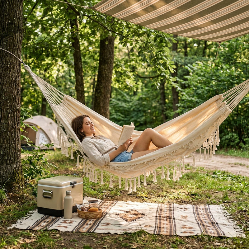 Gardeon Hammock Bed Rope Tassel Outdoor Hammocks Chair Camping