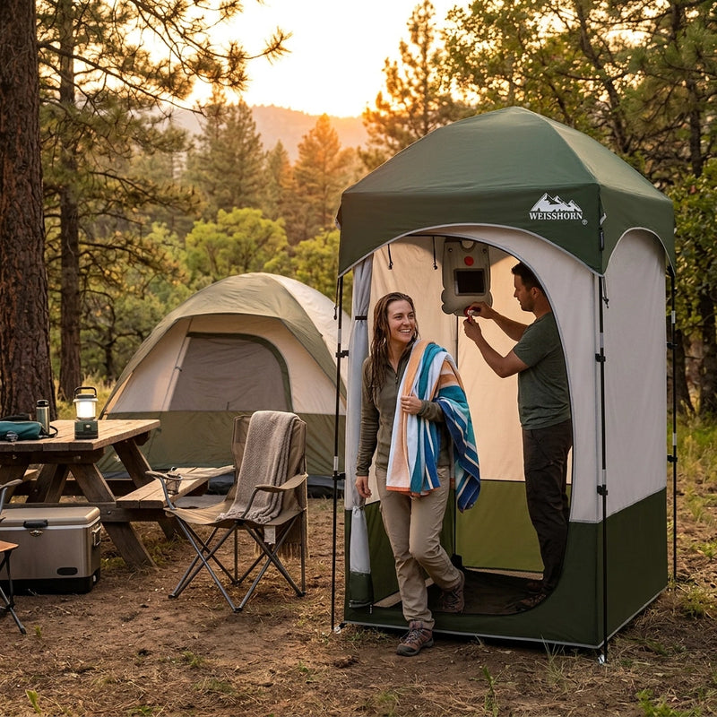 Weisshorn Camping Shower Toilet Tent Outdoor Portable Changing Room Ensuite