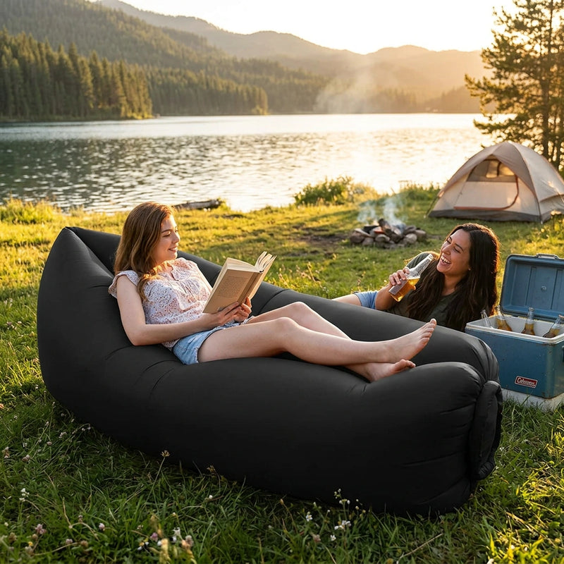 Portable Inflatable Air Lounger with Carry Bag for Beach