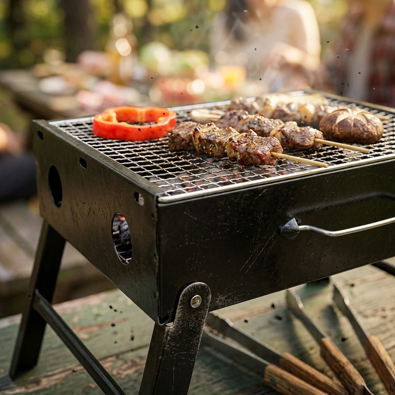 Outdoor Camping Portable & Foldable Charcoal BBQ Grill Hibachi Picnic Barbecue