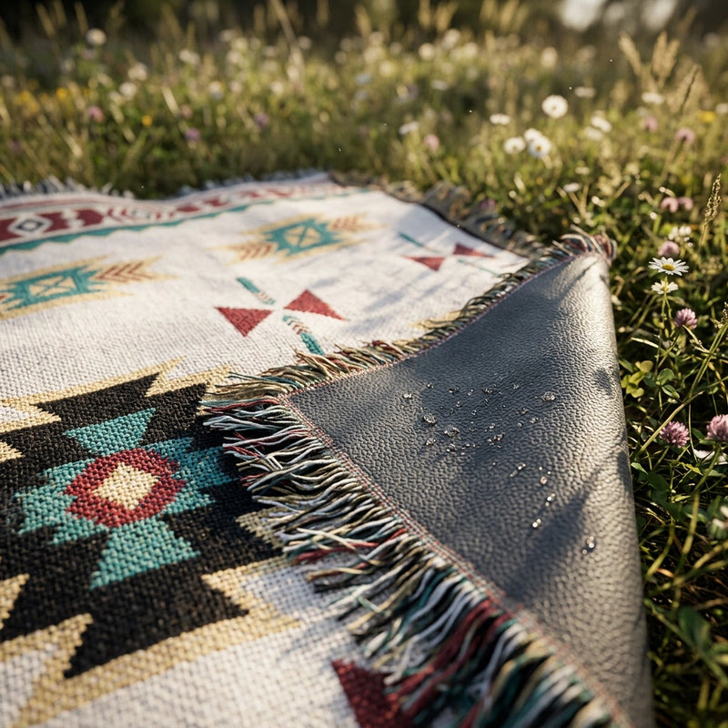 2pcs pack set 180*300cm Bohemian Picnic Blanket, Waterproof Camping Blanket, Outdoor Rug for Camping, Picnic, Beach