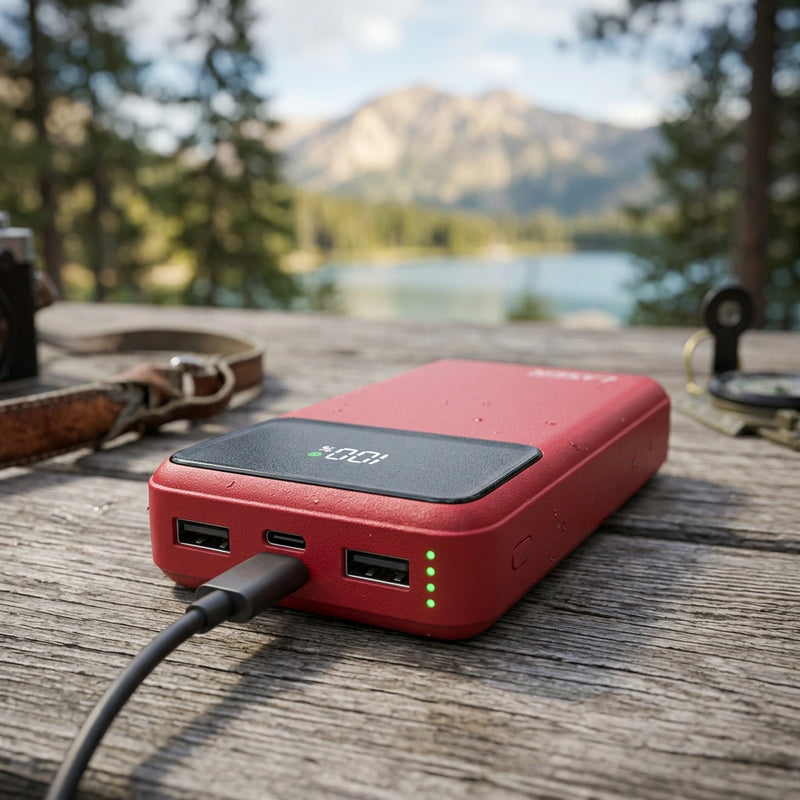 Laser 20000mAh Powerbank 18W PD with LED Red