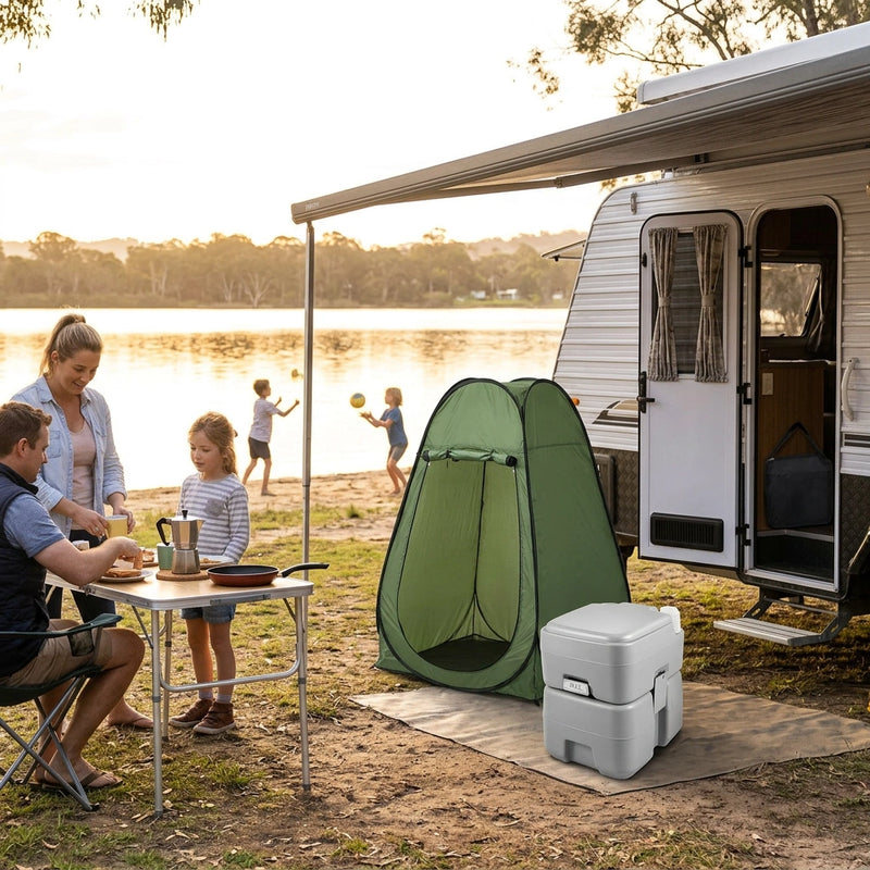 Weisshorn 20L Portable Camping Toilet – Outdoor Flush Potty with Carry Bag for Camping, Caravans & Boating