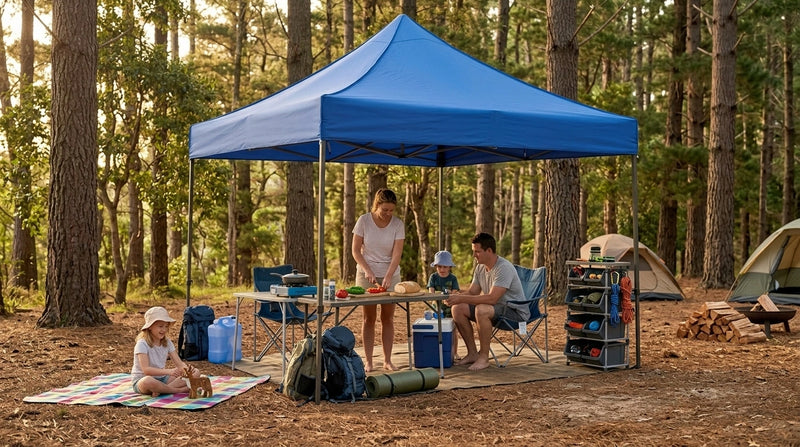 Gazebo Tent Top Cover Camping Beach Sunshade Shelter - Blue / 2x2M
